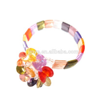 Pulsera elástica de flor zirconia colorida moda bling
